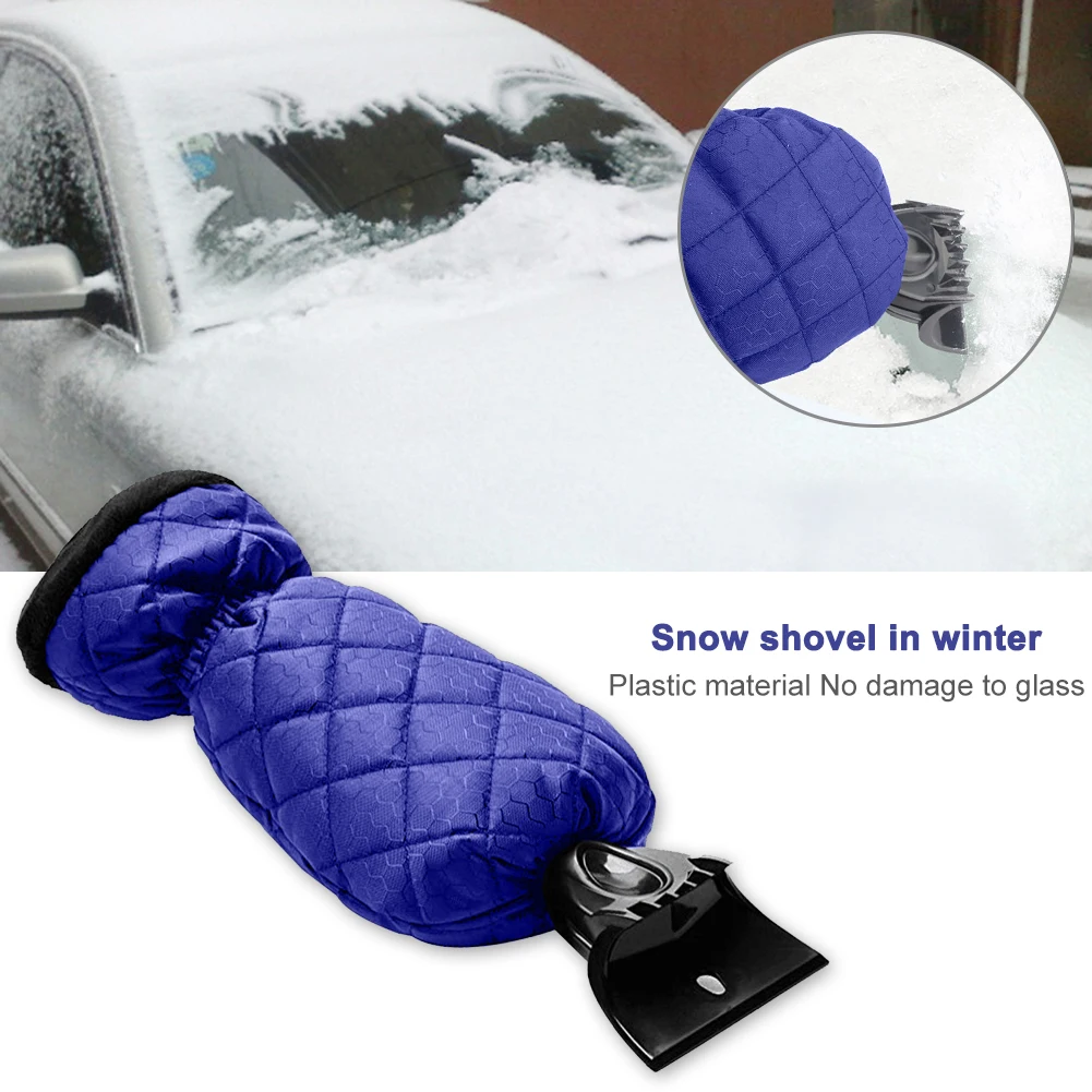 VODOOL Car Windshield Snow Scraper with Warm Glove Set - Ice Frost Removal Too - £12.91 GBP