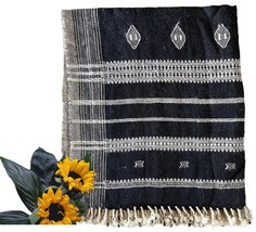 AMI | Black wool Bhujodi Throw | Vintage Blanket - £101.60 GBP