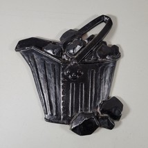 Wall Hanging Black Metal Coal Bucket Vintage 7.5&quot; x 7.5&quot; - £7.87 GBP