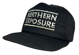 Vintage Northern Exposure Hat Cap Snap Back Black TV 90s Logo Alaska One Size - £38.80 GBP
