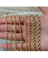 10K Yellow Gold 1.5mm-10mm Diamond Cut Rope Chain Necklace Mens Women 16... - $55.85+