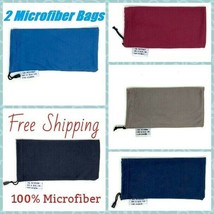 2 Pcs Eyewear Eyeglass Microfiber Soft Cloth Bag Pouch Case Usa Free Shipping - £8.86 GBP