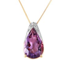 Galaxy Gold GG 14k Solid Gold Necklace with 5 Carat (CTW) Pear-shaped Natural Am - $353.99