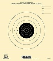 B-2 Official 50 Foot Slow Fire Pistol Target (50) Tagboard-black bull&#39;s eye - £16.92 GBP