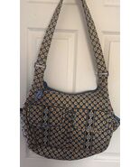 Vera Bradley Riviera Blue &amp; Yellow Medium Quilted Handbag Tote Bag 15” X... - $19.65