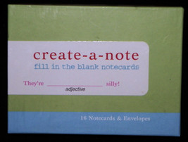 Create-A Note Fill In Notecards 16 Notecards in 4 designs w/Envelopes PepperPot - £10.38 GBP