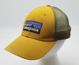 Patagonia Traditional Logo Mesh Snapback Trucker Style Hat Outdoor Distressed - $15.93