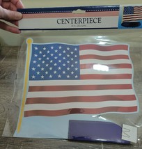 USA Flag Centerpiece 10IN LONG 4TH OF JULY American Patriotic - $11.76