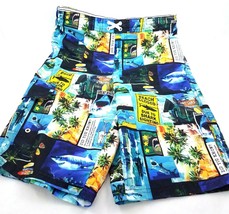 OP Ocean Pacific Shark Print Board Shorts Swim Trunks Lined Boys Youth XXL 2XG - £10.15 GBP