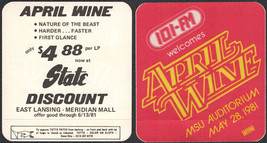 April Wine 1981 Nature of the Beast World Tour OTTO Cloth Backstage Pass - Radio - $5.00