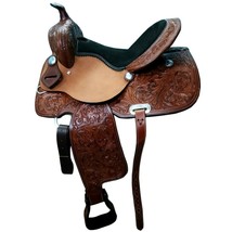 Hand Crafted Leather Western Barrel Racing Horse Saddle Tack Size 10&quot; - 18&quot; inch - £277.28 GBP+