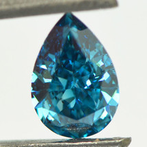 Pear Shape Diamond Fancy Blue Color Loose SI2 IGI Certified Enhanced 0.61 Carat - £550.64 GBP