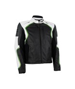 Ultimate Kawasaki Ninja Black &amp; White Cowhide Leather Motorcycle Jacket ... - $199.00