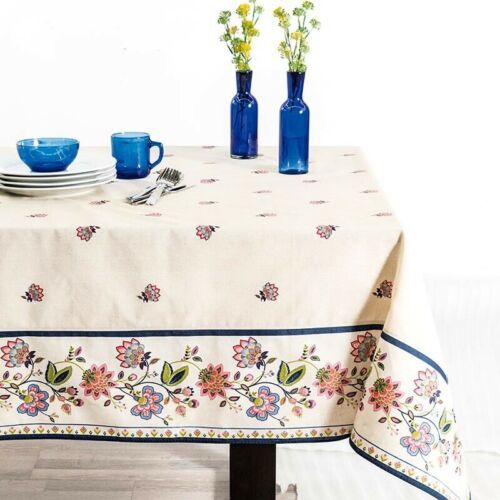 Primary image for PUEBLA FLOWERS KITCHEN DECORATIVE RECTANGULAR TABLECLOTH