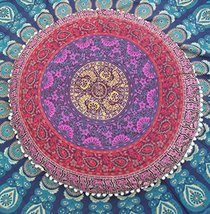 Traditional Jaipur Large Round Mandala Floor Cushions, Urban Decorative Throw Pi - £8.05 GBP