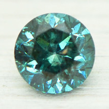 Round Shape Diamond Fancy Blue Color Loose 0.62 Carat SI1 Certified Enhanced - £247.87 GBP