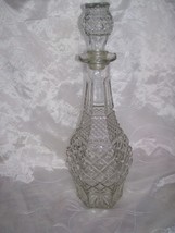 Anchor Hocking Wexford -Glass Decanter with Stopper- Diamond Point- 14.5&quot; Tall - £6.35 GBP