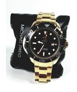Michael Zweig Herren Armbanduhr 100m Wasserdicht Edelstahl Band SPORTS Gold - $24.45 CAD