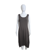 Comfy USA Sleeveless Midi Polka Dat Lagenlook Dress Jersey Knit Large  - £35.72 GBP