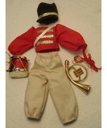 DOLL MARCHING BAND DRUM MAJOR CLOTHES OUTFIT MINIATURE SIZE 2 INSTRUMENTS - $14.83