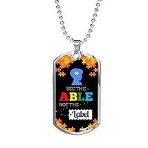 Express Your Love Gifts See The Able Not The Label Autism Awareness Necklace Eng - £47.43 GBP