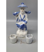 Asian Fisherman with two barrels fish White Beard Porcelain Figurine, Vi... - £8.98 GBP