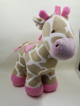 Carter&#39;s Tan  Pink Giraffe Plush Stuffed Animal Toddler Baby Toy 9 Inch - £16.02 GBP
