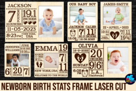 Newborn birth stats frame laser cut bundle - $2.99