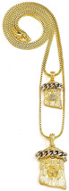 Jesus Necklace New Two Tone Set With Micro Iced Out Mini Pendant Box Chains God - £23.77 GBP