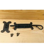 LARGE IRON LATCH AND BOLT SLIDING DOOR LOCK BARN DEAD BOLT FANCY HAND FO... - $449.49 MXN