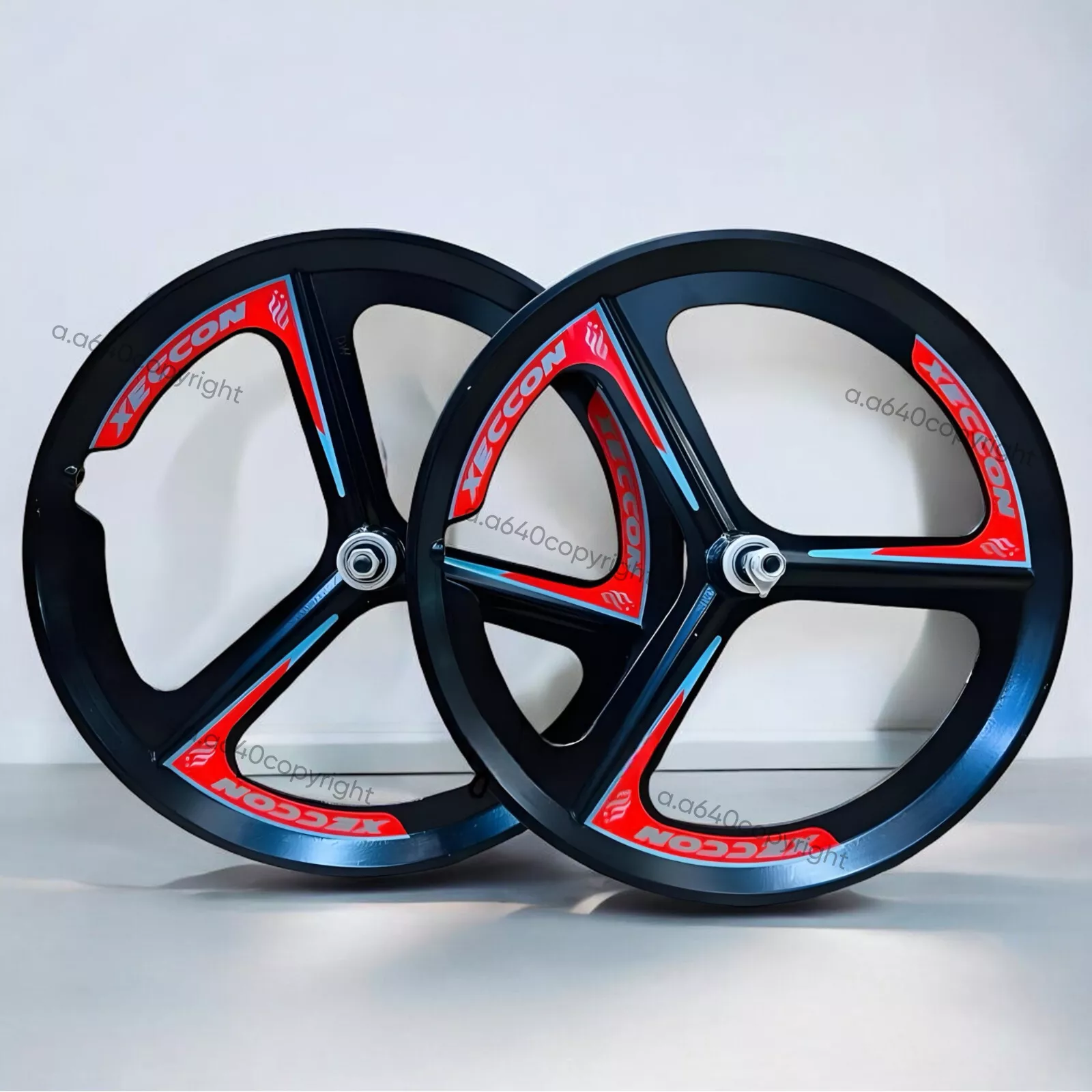 Pair of 20 Bicycle Mag Wheels Set 3 SPOKE BLACK RED FOR GT DYNO HARO BMX... - $3,246.47 MXN