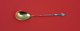 Russian Sterling Silver Ice Cream Spoon GW ovoid 875 silver w/leaf handl... - £52.43 GBP