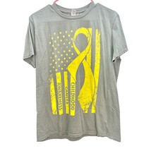 Anvil T-shirt Medium Gray Childhood Cancer Awareness - $10.89