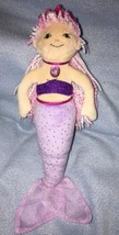 Douglas Cuddle Toys Purple Sparkle Mermaid 8&quot; Stuffed Plush Doll w/ Pink Crown - £7.63 GBP