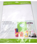 2014 Cricut Explore 12 Sheets 8.5&quot; X 11&quot; Printable White Sticker Paper - $24.99