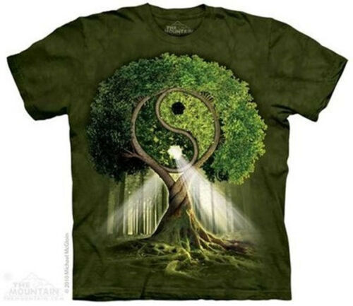 Yin Yang Tree Complementary Logo Fantasy Art Hand Dyed T-Shirt XXXL, NEW... - $22.24