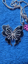 New Betsey Johnson Necklace Butterfly Black Collectible Summer Spring Decorative - £11.96 GBP