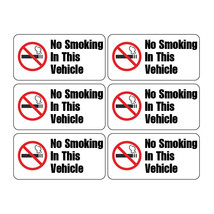 6 Pack NO SMOKING IN THIS VEHICLE Car Window Bumper Warning Vinyl Sticke... - $6.88