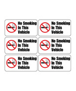 6 Pack NO SMOKING IN THIS VEHICLE Car Window Bumper Warning Vinyl Sticke... - $6.88