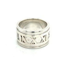 Tiffany &amp; Co Estate Atlas Ring Size 5.25 Silver 11 mm TIF500 - £197.04 GBP