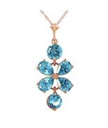 Galaxy Gold GG 3.15 CTW 14k 24" Solid Rose Gold Necklace with Natural Bl... - $247.73