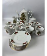 Tienshan Holiday Hostess Christmas Tree Coffee/ Tea Set Pot Cream Sugar ... - $114.96 CAD