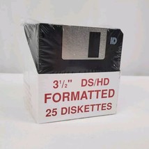 Floppy Disk 25 Pack DS/HD 3.5&quot; Diskettes 1.44 MB Formatted for IBM Compatibles - £13.43 GBP