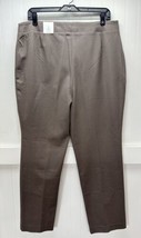 Chicos Pants 2 Short US 12 Large Caba Slim Leg Taupe Brown Preppy Career Zip NEW - $29.74