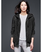 Gap Black Washed Zip Hoodie, size L, NWT - £27.52 GBP