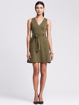 Banana Republic Belted Ponte Utility Dress  Surplus olive, size 14, NWT - £63.92 GBP