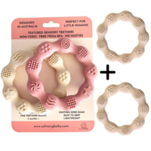 Schnorg Baby Sensory Teethers Bonus 4 Pk Peaches &amp; Cream 4Pack - £82.05 GBP