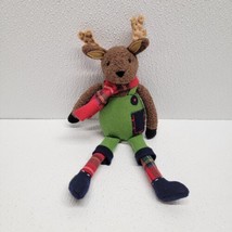 Pottery Barn Kids Stuffed Reindeer Plush Overalls Christmas Holiday Toy PBK - £58.11 GBP