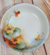 Hand Painted Nippon Antique Bowl 5&quot; Victorian Nasturtiums Shabby Cottage Chic - £11.65 GBP