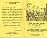Jane&#39;s Hood Hollow Restaurant Menu Mt Hood Oregon Loop Highway  - $17.87
